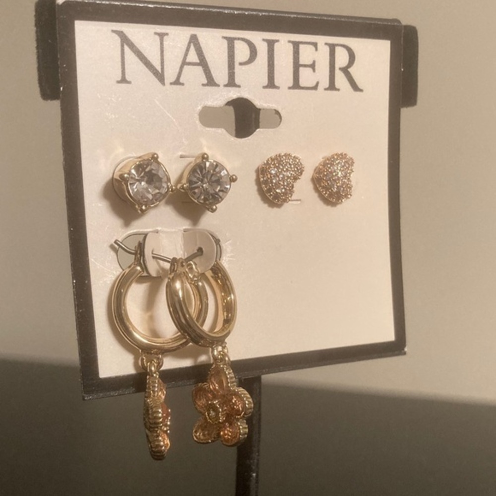Napier Gold and Silver Earring Trio